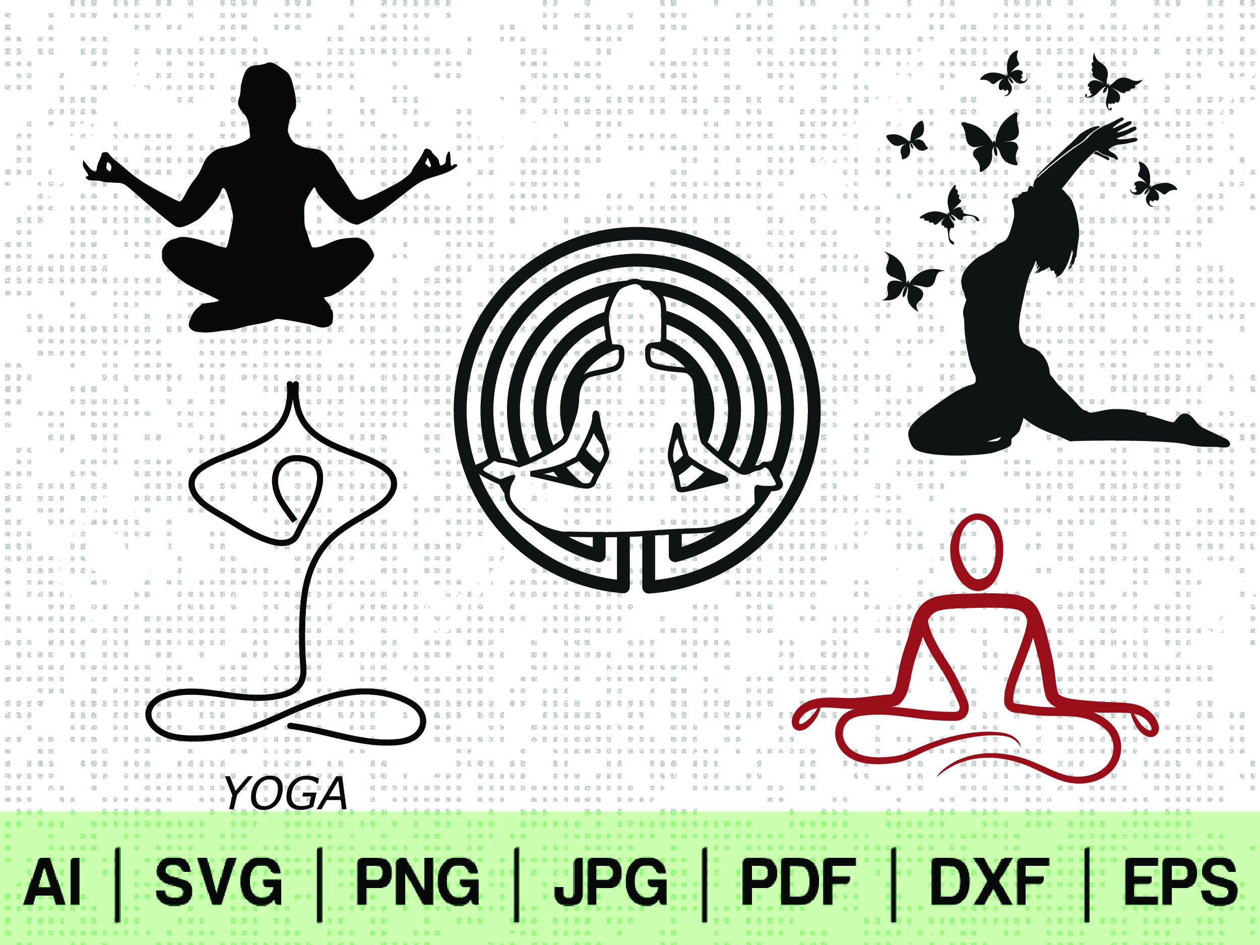 Yoga Svg Meditation Silhouette Namaste Cricut Bundle Kit Etsy