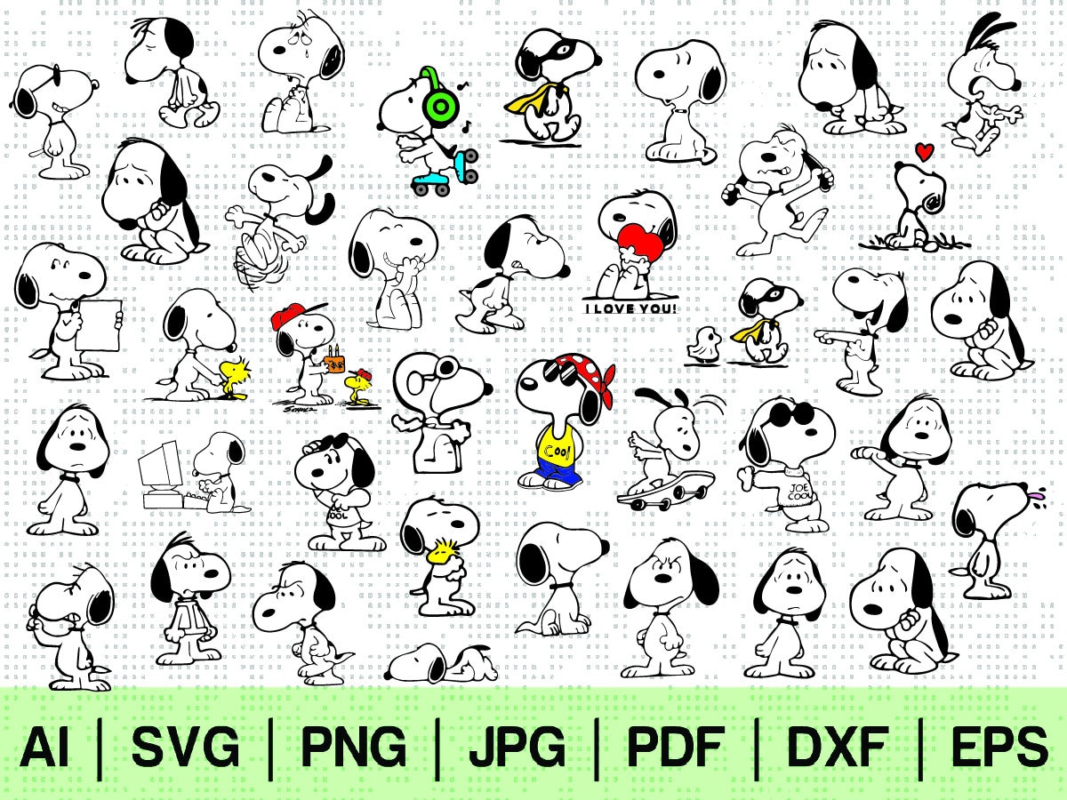 Snoopy svg clipart cricut vector instant download | Etsy