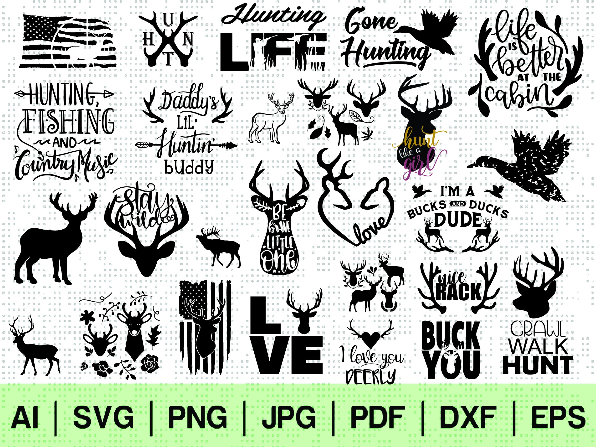 Download 54 hunting svg silhouette go hunting usa deer cricut bundle | Etsy