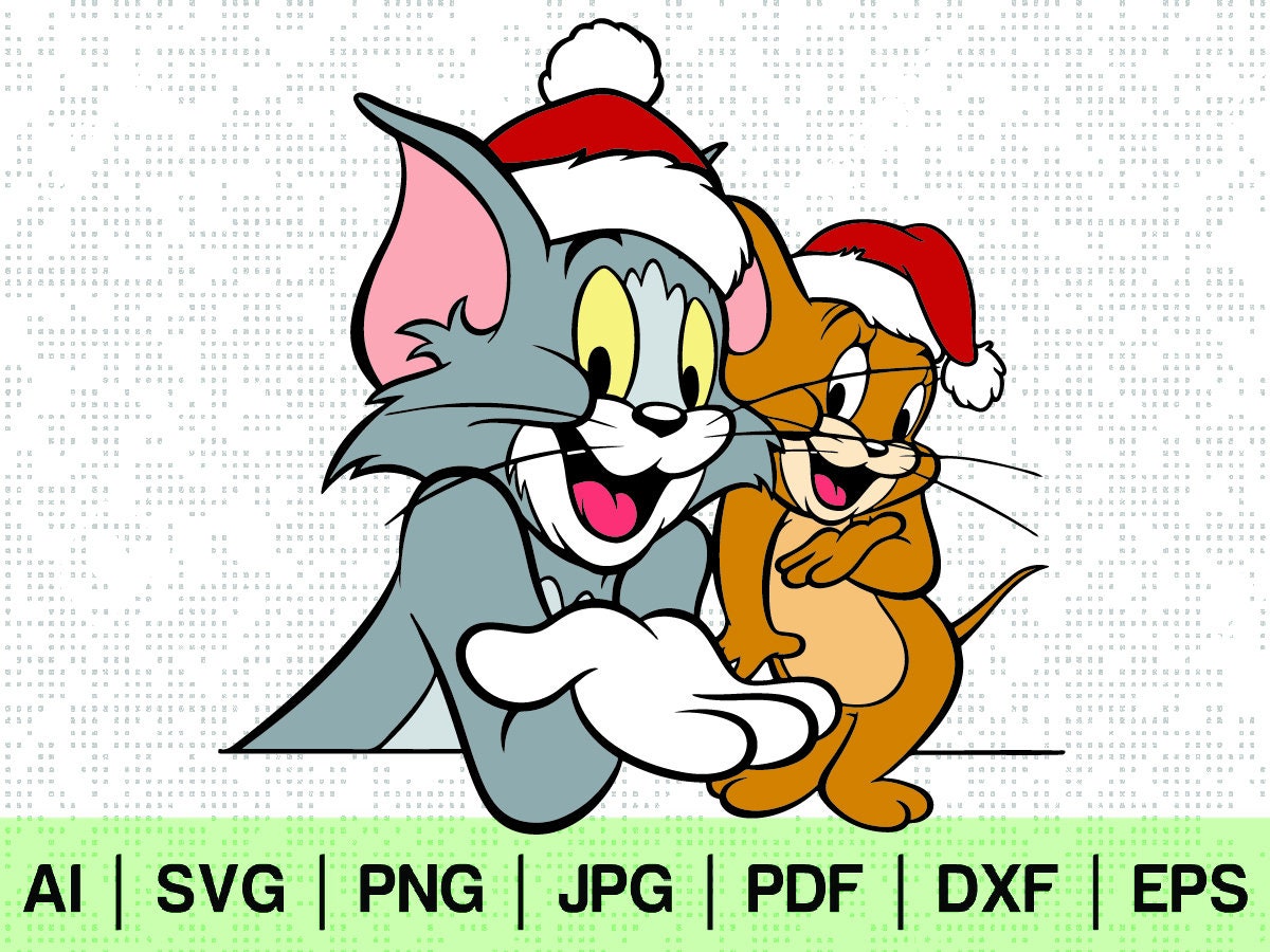 Christmas tom and jerry svg clipart cricut bundle kit instant Etsy