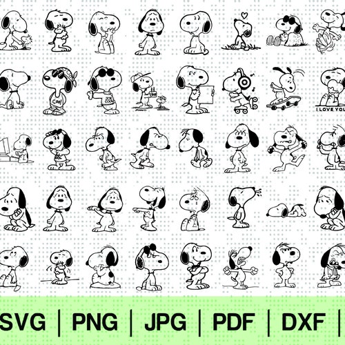 Peanuts Font Svg Studio3 Eps Ai Files Snoopy Instant Etsy