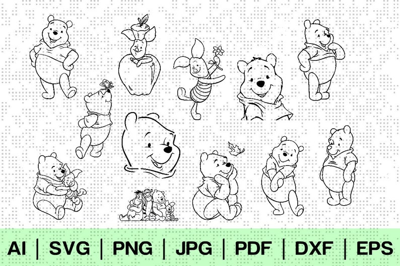 Download Winnie the pooh outline disney svg bundle kin instant ...