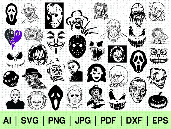 Download 35 Horror Movie Svg Villain Bundle Kit Halloween Scary Movie Etsy