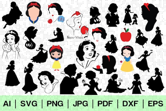 30 Schnee Weiss Svg Disney Prinzessin Bundle Kit Silhouette Etsy