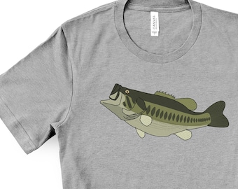 Bass Fishing Tshirt, Bass Grafik Shirt, Angeln Shirt, Fischer Geschenke, Geschenk für Fischer, Angelshirt für Mann