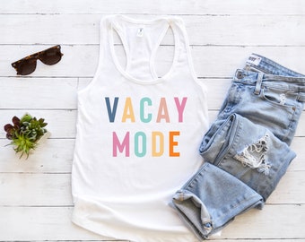 Vacay Mode Rainbow Linne, Reselinne, Vacay Skjorta Semesterlinne Sommarskjorta Strandsemester Kryssningslinne Sommartoppar, Flickor Resa