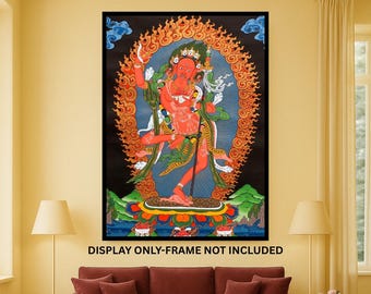 オリジナル手描きのヴァジュラヴァラヒ ドルジェ ファグモ チベット