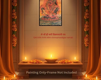 Hand Painted Chhinnamasta Thangka Painting | Hindu Mahavidya Goddess Art | Tibetan Buddhist Tantric Art