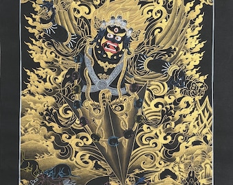 手描きのドルジェ・プルバ・タンカ｜チベットの金剛杵釘儀式芸術、精神的な力