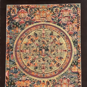 チベット曼荼羅マントラ 54x54cm - チベット曼荼羅 21.2x21.2インチ