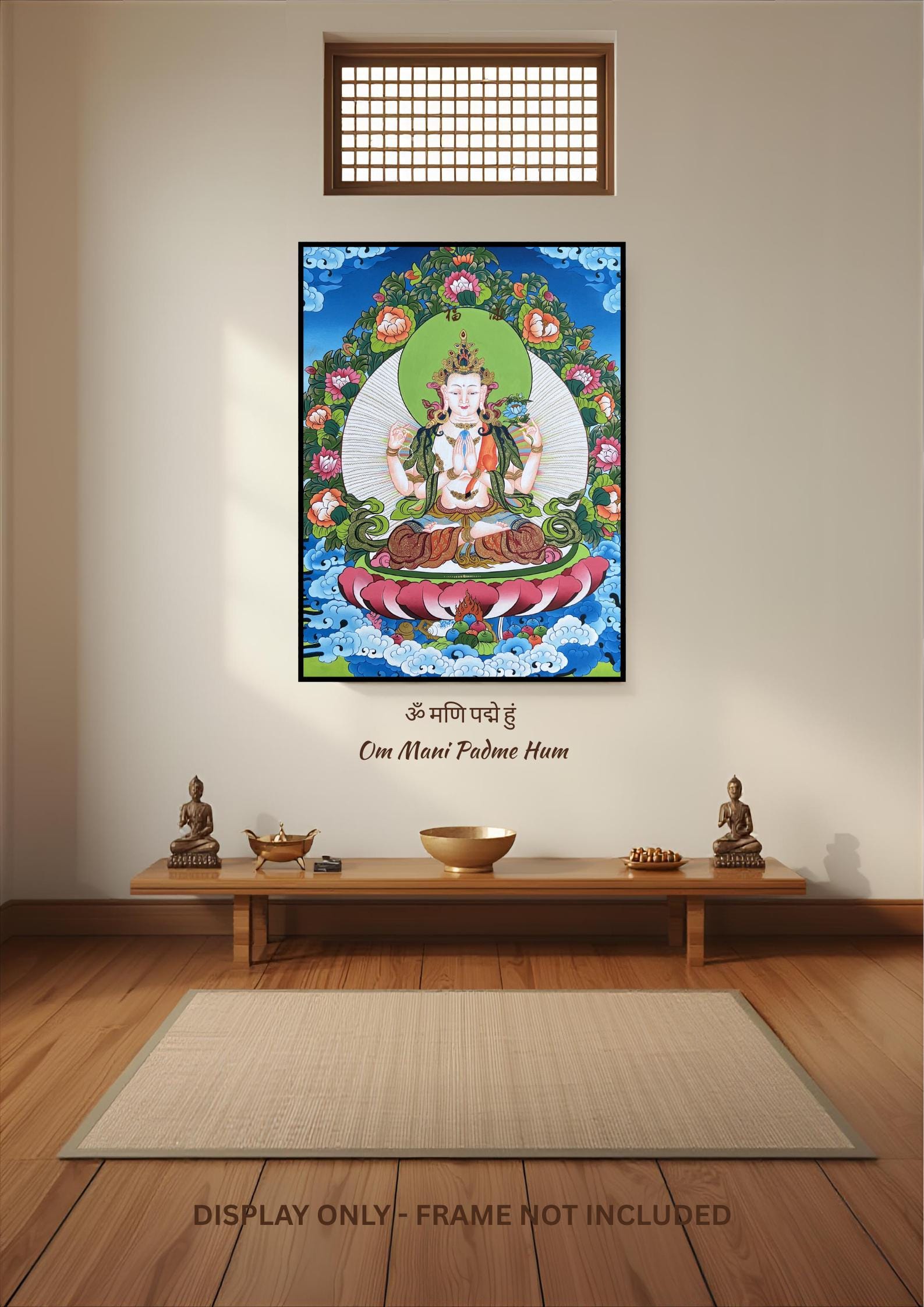 四臂観音菩薩の手描きタンカ チベット仏教美術 - Etsy 日本