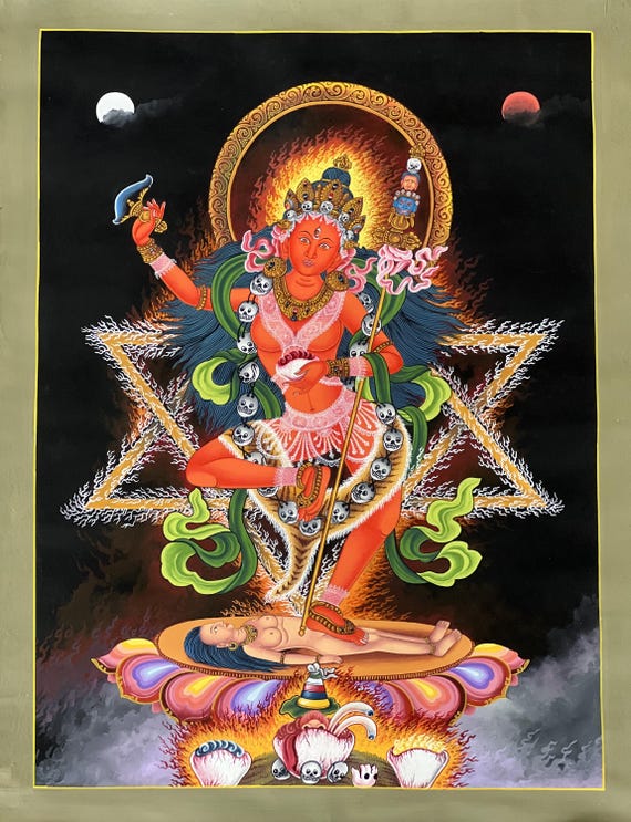 Vajravarahi Newari Paubha Masterpiece Painting – Hand-painted