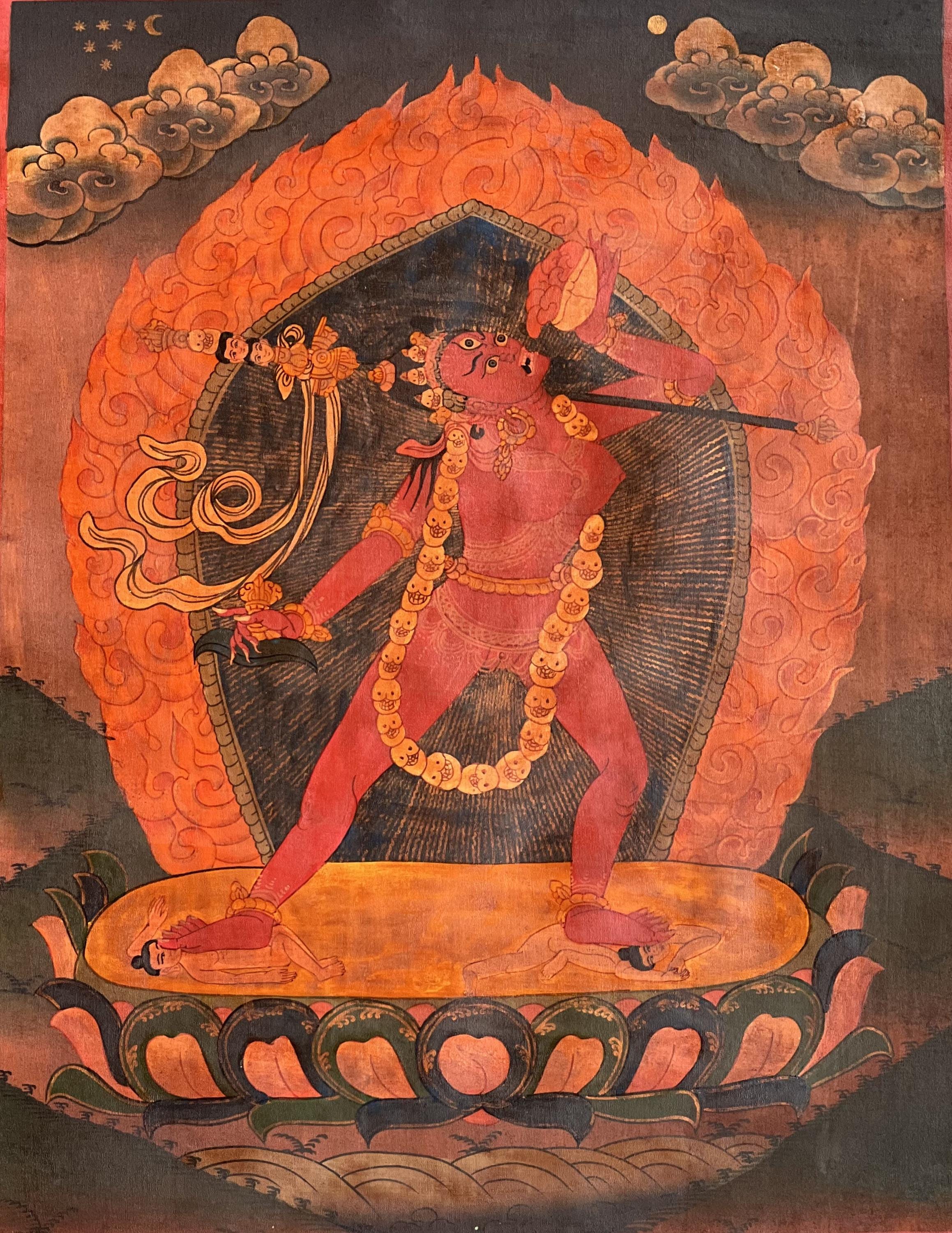 Original Hand-painted Vajrayogini/ Yogini/ Jogini Old Oil