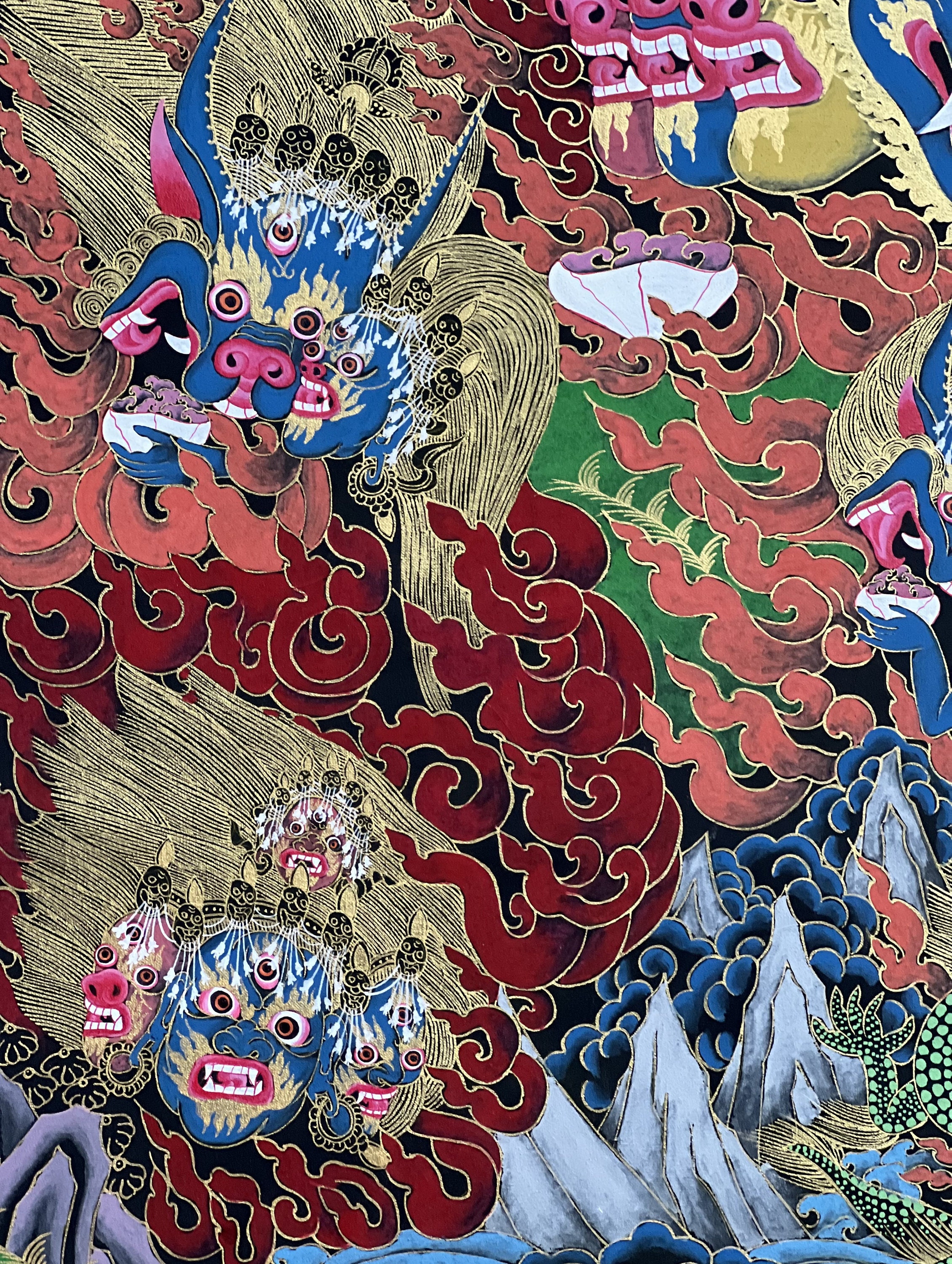 手描きのヤマンタカタンカ – 怒りに満ちたチベット仏教美術 - Etsy 日本