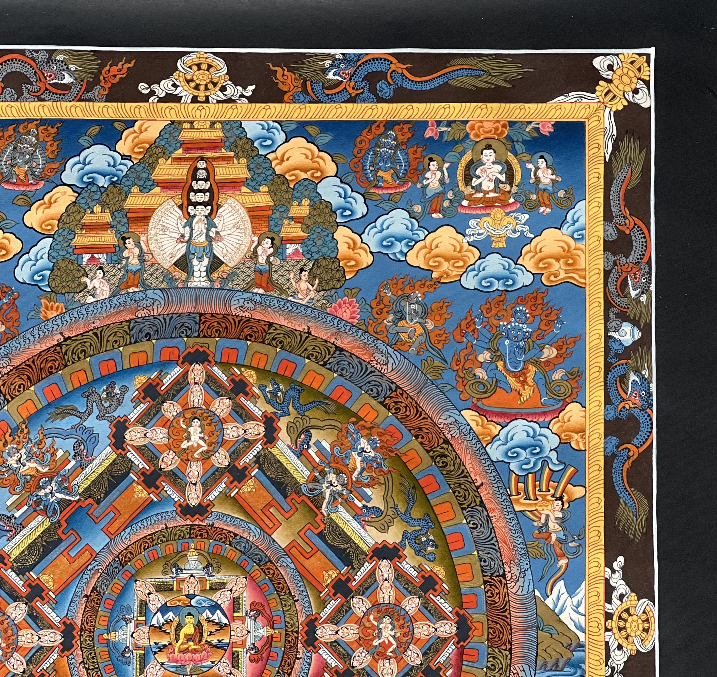 美術品 ◇ヴァジュラ・パーニ（金剛手）タンカ／仏画／曼荼羅／チベット