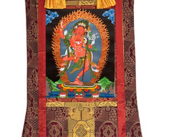 オリジナル手描きのヴァジュラヴァラヒ ドルジェ ファグモ チベット