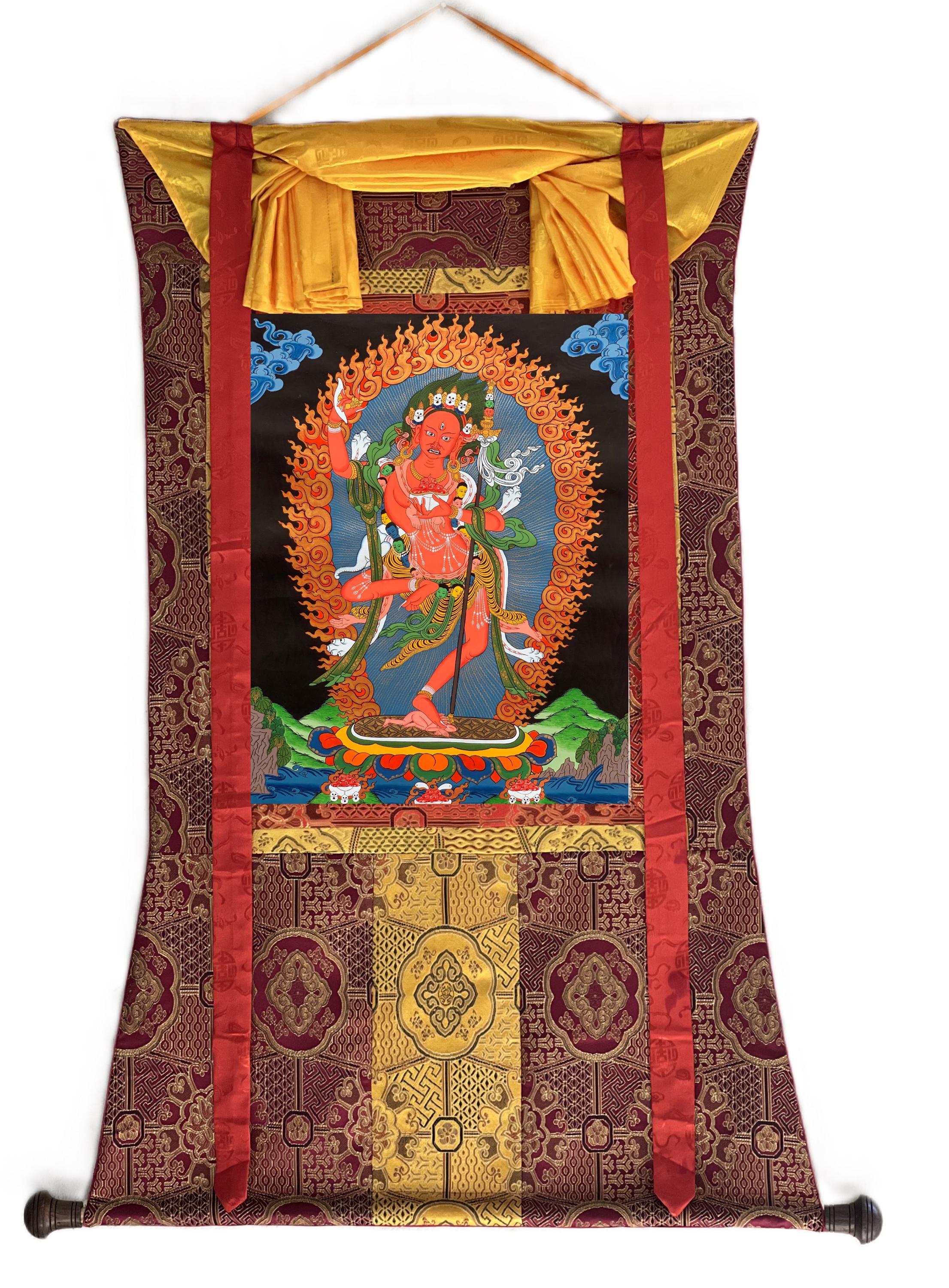 オリジナル手描きのヴァジュラヴァラヒ ドルジェ ファグモ チベット