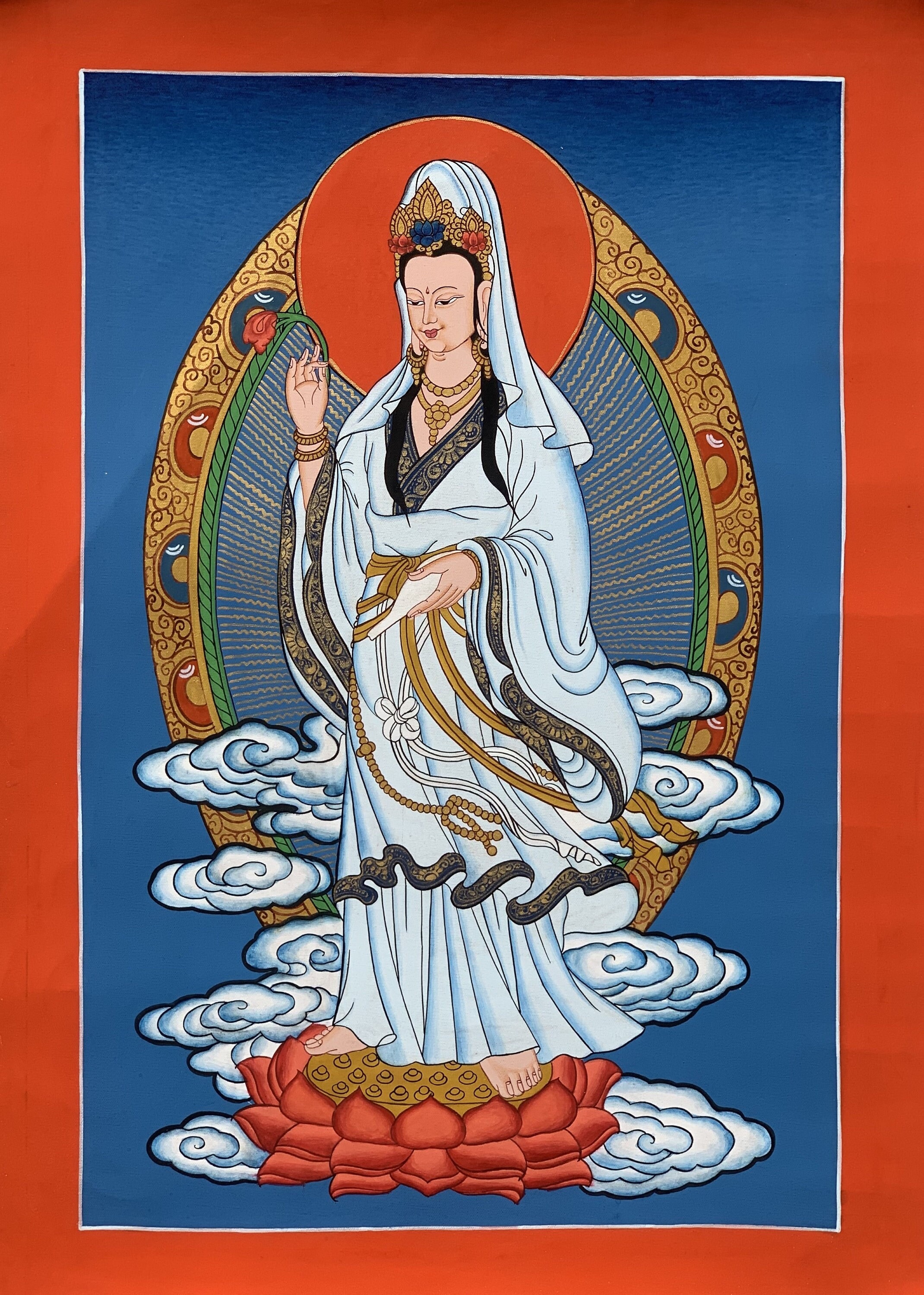 Hand-painted Guanyin Thangka: Tibetan Meditation Art From Nepal - Etsy