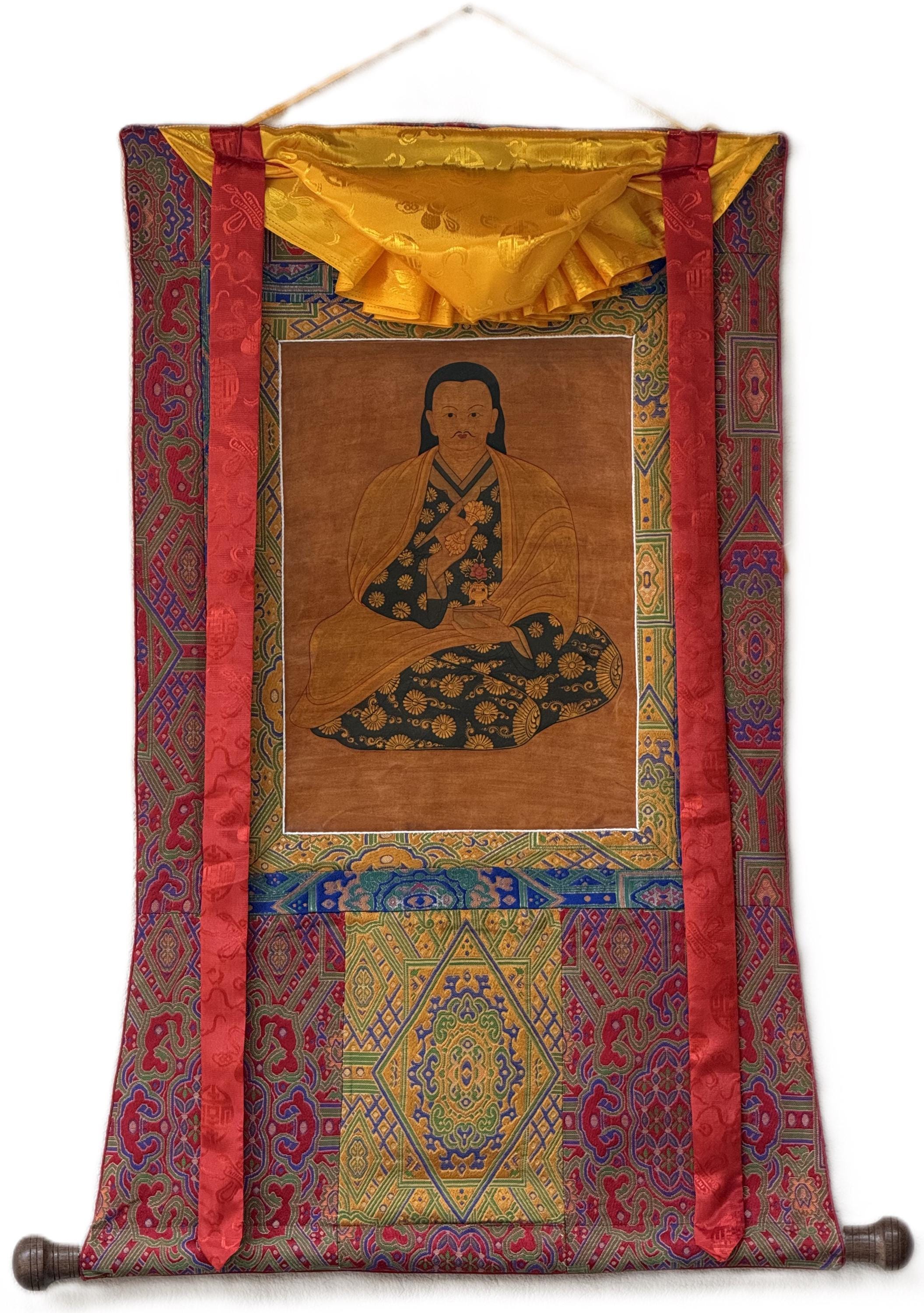 Hand-painted Mahaguruji Mei Ling Tibetan Thangka Paintinng With