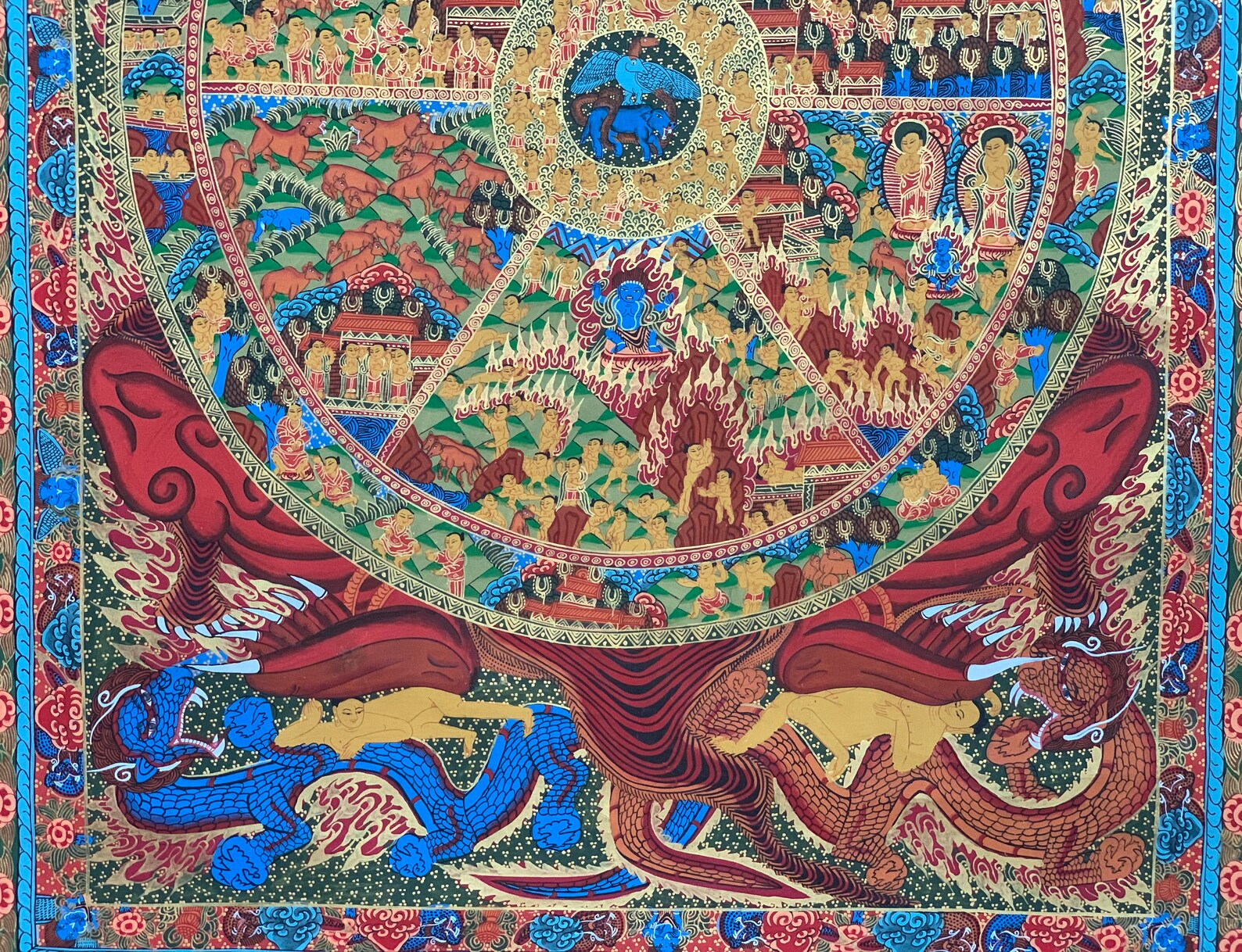 Hand-painted Buddha Life Bhavachakra Mandala Nepalese | Etsy