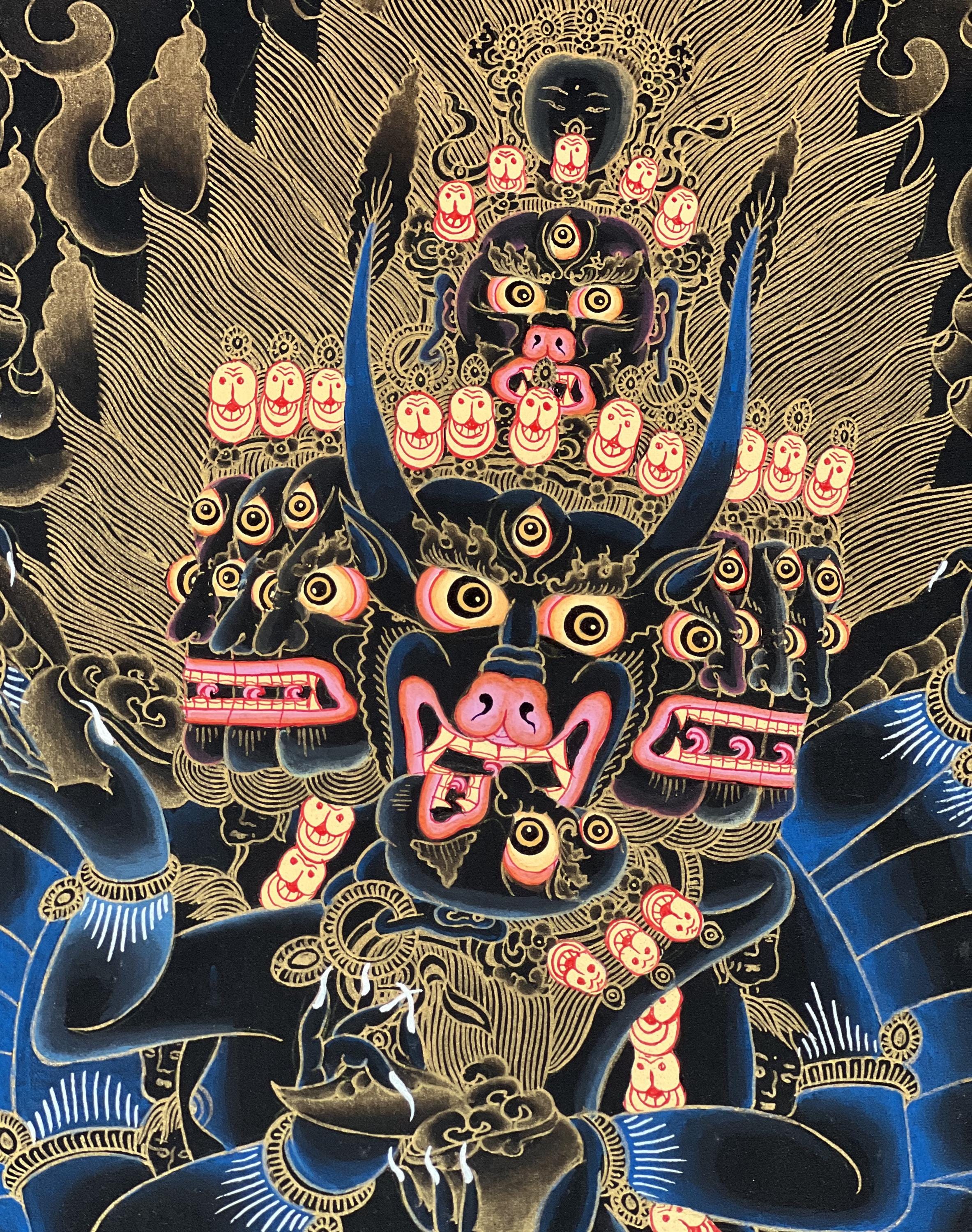 ネパールで手描きされた、守護神ヤマンタカ・タンカ画 - Etsy 日本