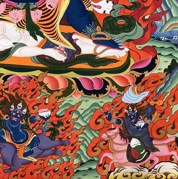 手描きの六臂のマハカラタンカ絵画、ネパール - Etsy 日本