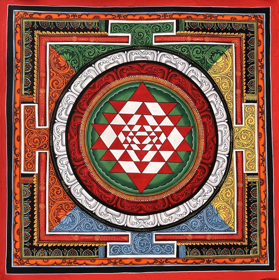 Original Hand-painted Sri Yantra Shri Yantra Shri Chakra - Etsy