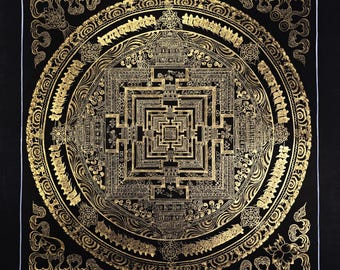 Kalachakra-mandala Thangka – rad des tijds Tibetaanse heilige geometrie meditatiekunst
