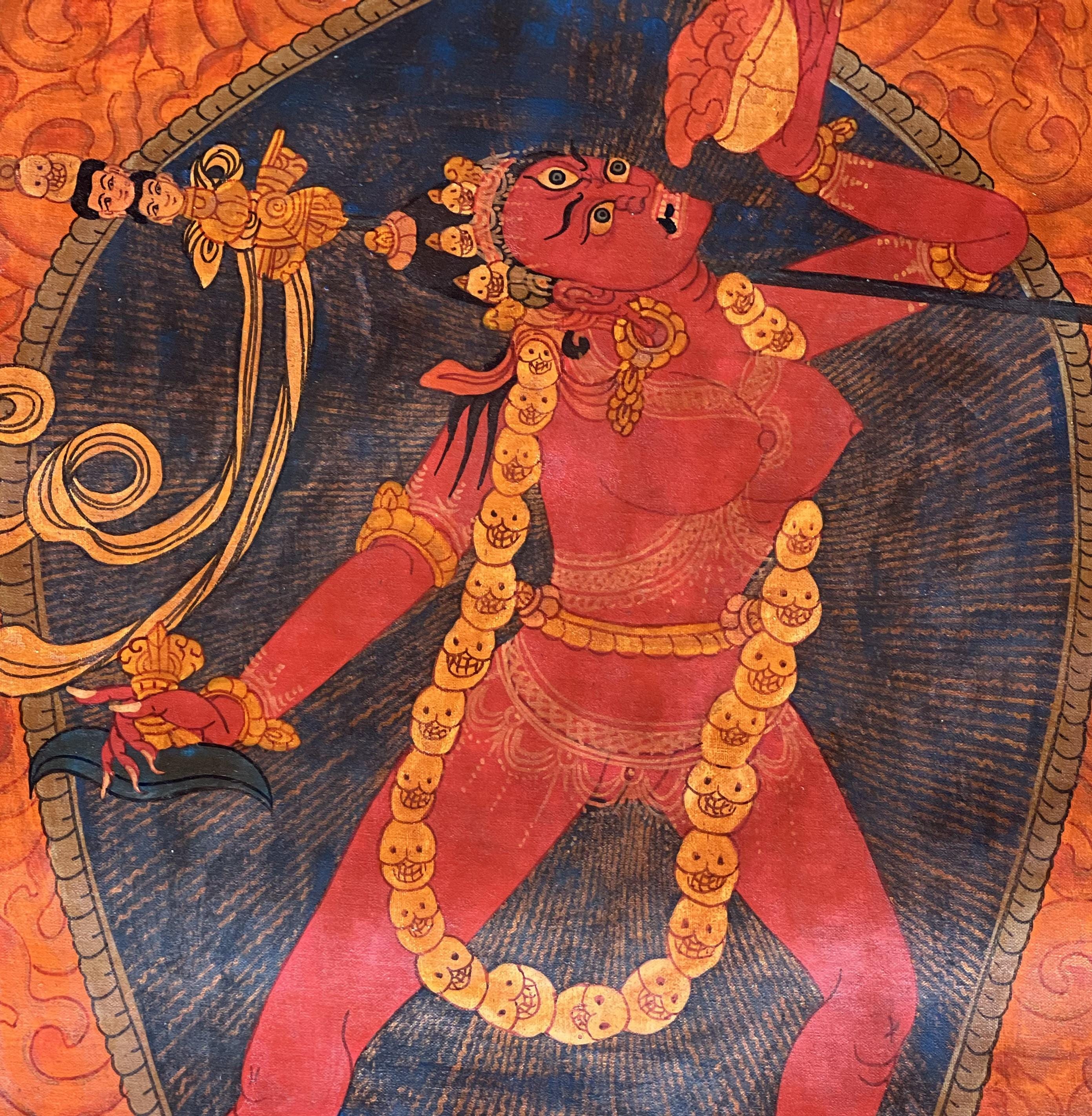 Original Hand-painted Vajrayogini/ Yogini/ Jogini Old Oil