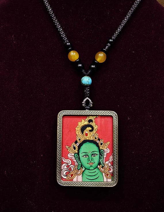 Green Tara Face Goddess Of Protection Ghau Thangka Locket – Handcrafted  Tibetan Pendant Sacred Amulet of Compassion and Healing