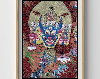 Hand-Painted Yamantaka Thangka – Wrathful Tibetan Buddhist Art