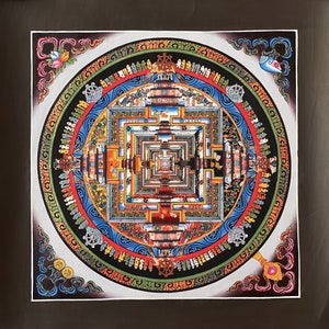 Original Hand Painted Kalachakra Mandala / Wheel of Life Master Quality Tibetan Meditation Compassion Thangka / Thanka Painting/ Wall Haning