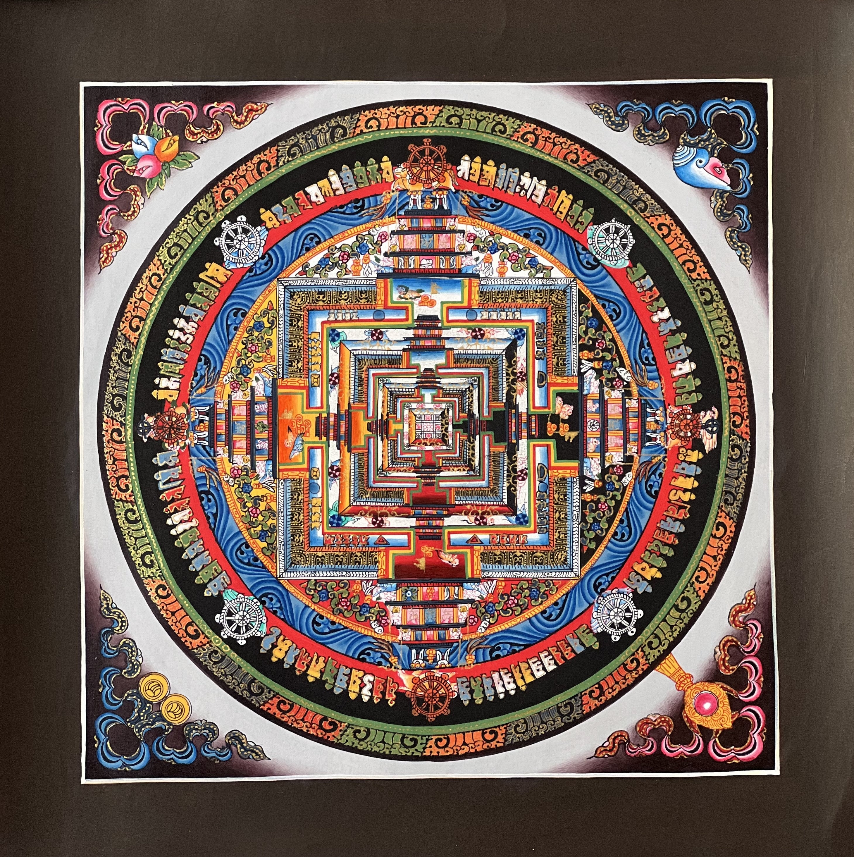 Original Hand Painted Kalachakra Mandala / Wheel of Life Master Quality Tibetan Meditation Compassion Thangka / Thanka Painting/ Wall Haning