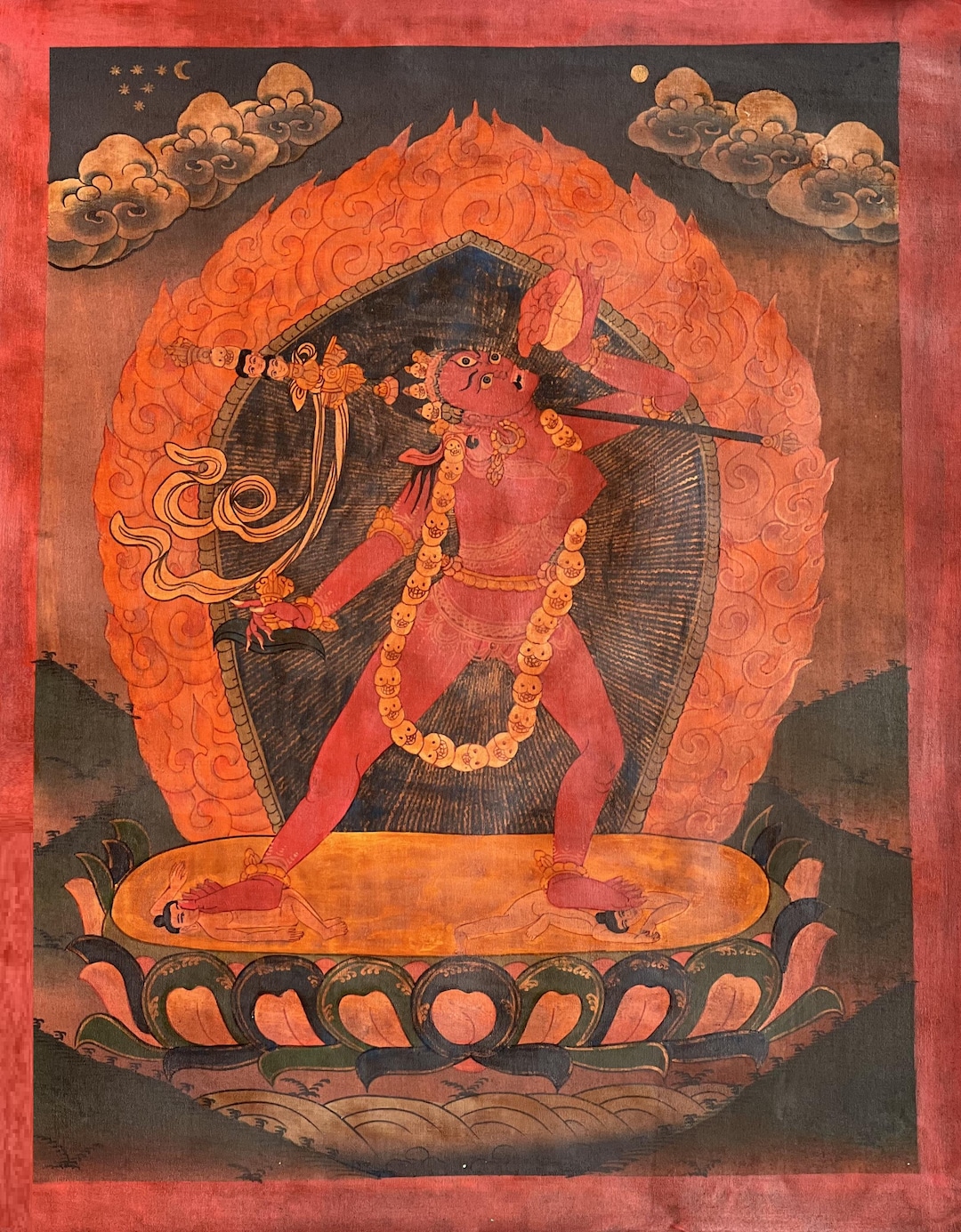 Original Hand-painted Vajrayogini/ Yogini/ Jogini Old Oil