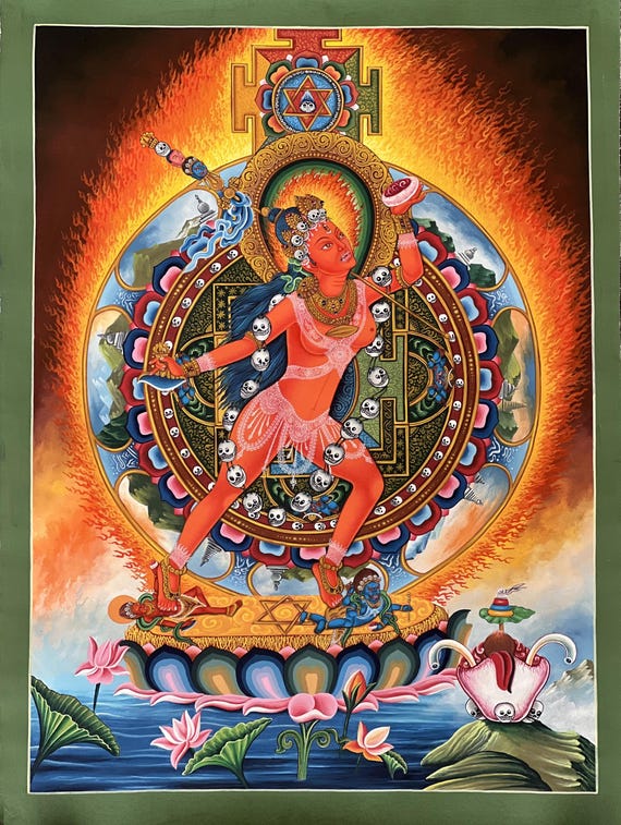 Vajrayogini Thangka Painting – Newari Paubha Art, Tantric