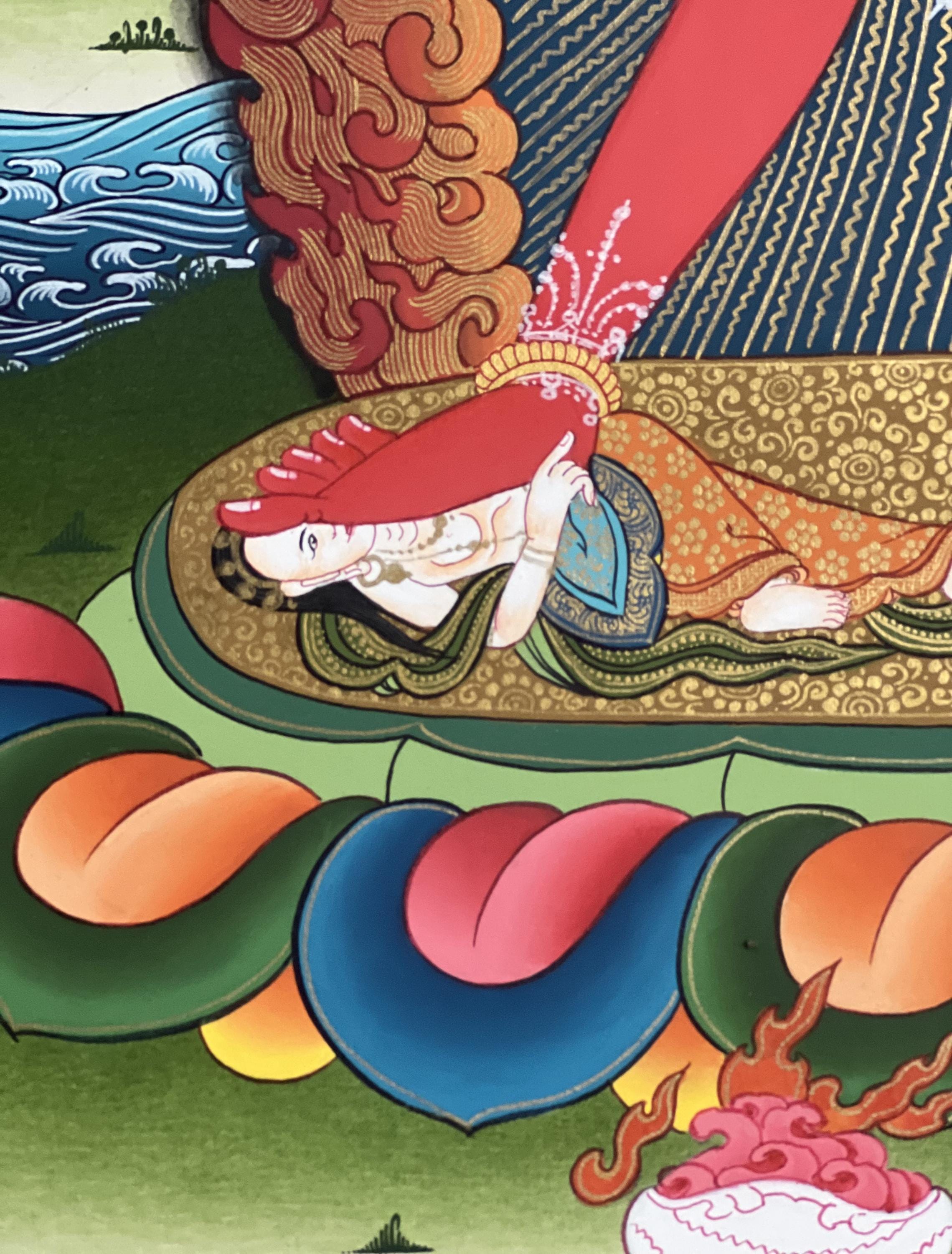 オリジナルの手描きのヴァジュラヨーギニーチベットタンカ絵画