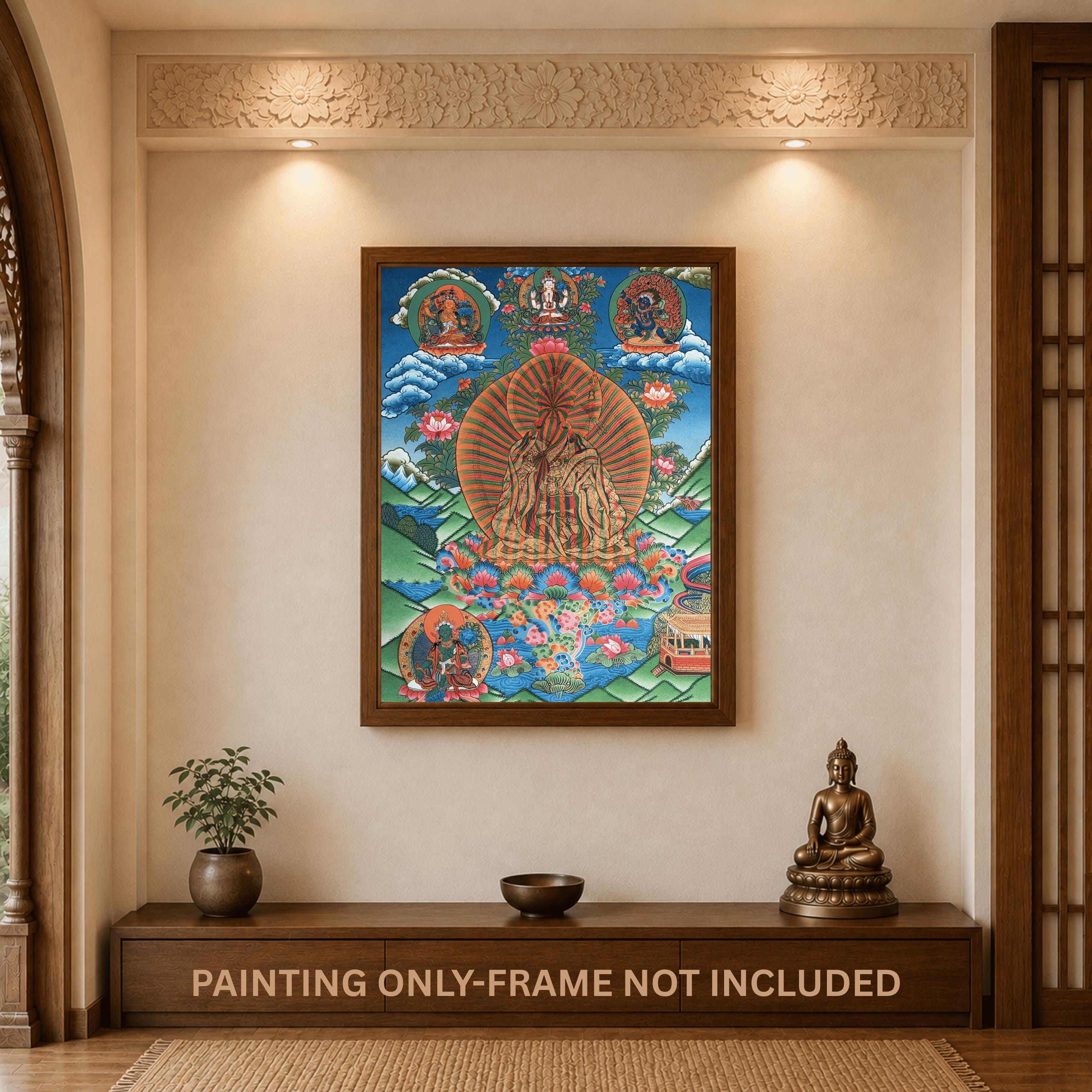 Guru Rainbow Body Thangka Painting | Padmasambhava Dzogchen Art