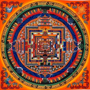 Original Hand-painted Master Quality Kalachakra Mandala/ Wheel of Time Tibetan Thangka Painting M2