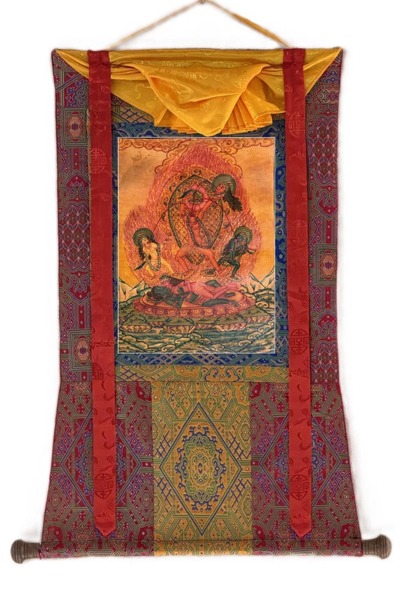 Hand Painted Chhinnamasta Thangka Painting | Hindu Mahavidya