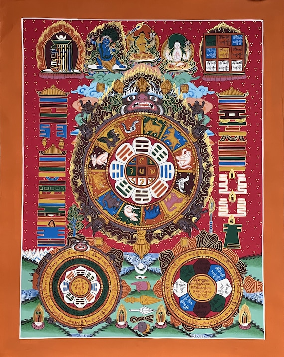 Original Hand Painted Tibetan Astrology Thangka Mandala Masterpiece Tibetan Meditation Compassion Thangka/thanka Painting From Nepal - Etsy Original Hand Painted Tibetan Astrology Thangka Mandala Masterpiece Tibetan Meditation Compassion Thangka/thanka Painting From Nepal - Etsy