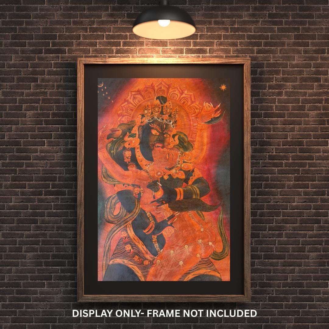 Chakrasamvara Shakti Thangka | Hand-painted Newari Paubha | Oil