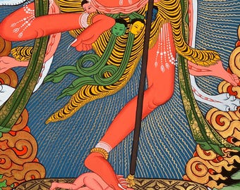 オリジナル手描きのヴァジュラヴァラヒ ドルジェ ファグモ チベット