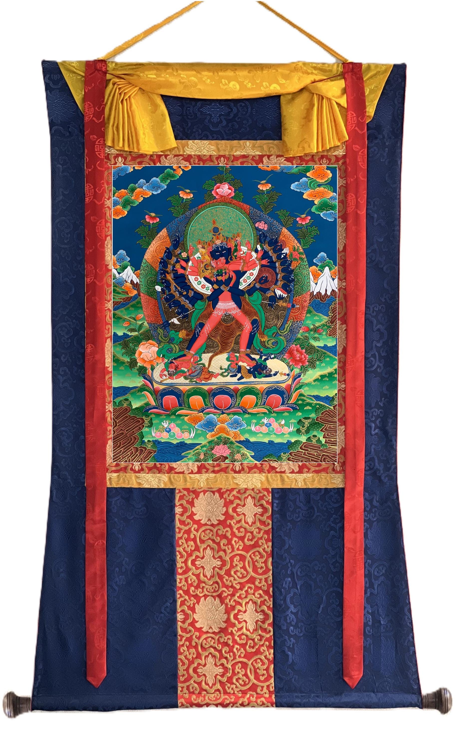 Kalachakra With Consort Vishvamata Thangka Painting - Tibetan