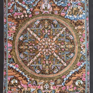 チベット曼荼羅マントラ 54x54cm - チベット曼荼羅 21.2x21.2インチ