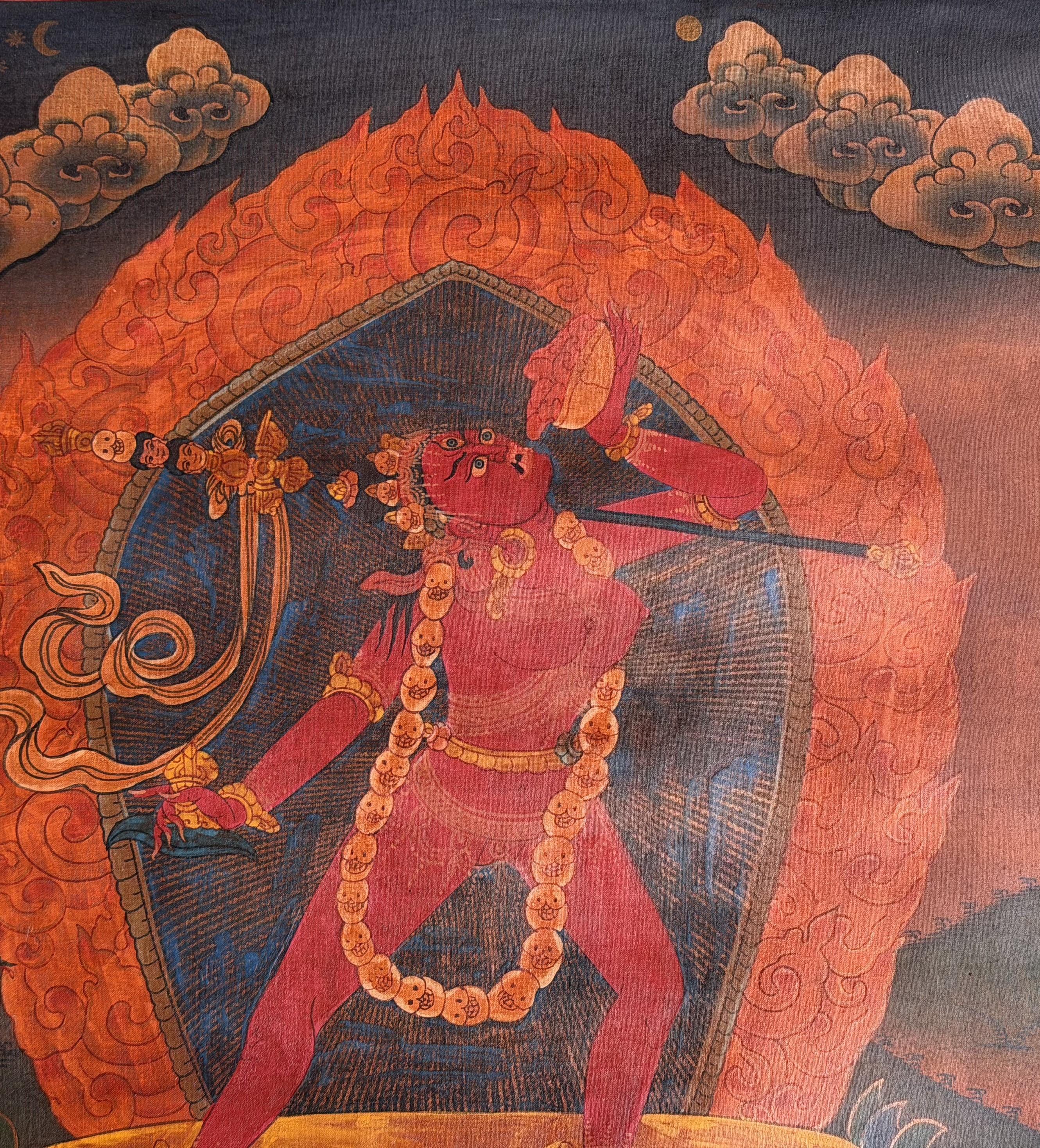 Vajrayogini Thangka | Oil-varnished Hand-painted Tibetan Tantra