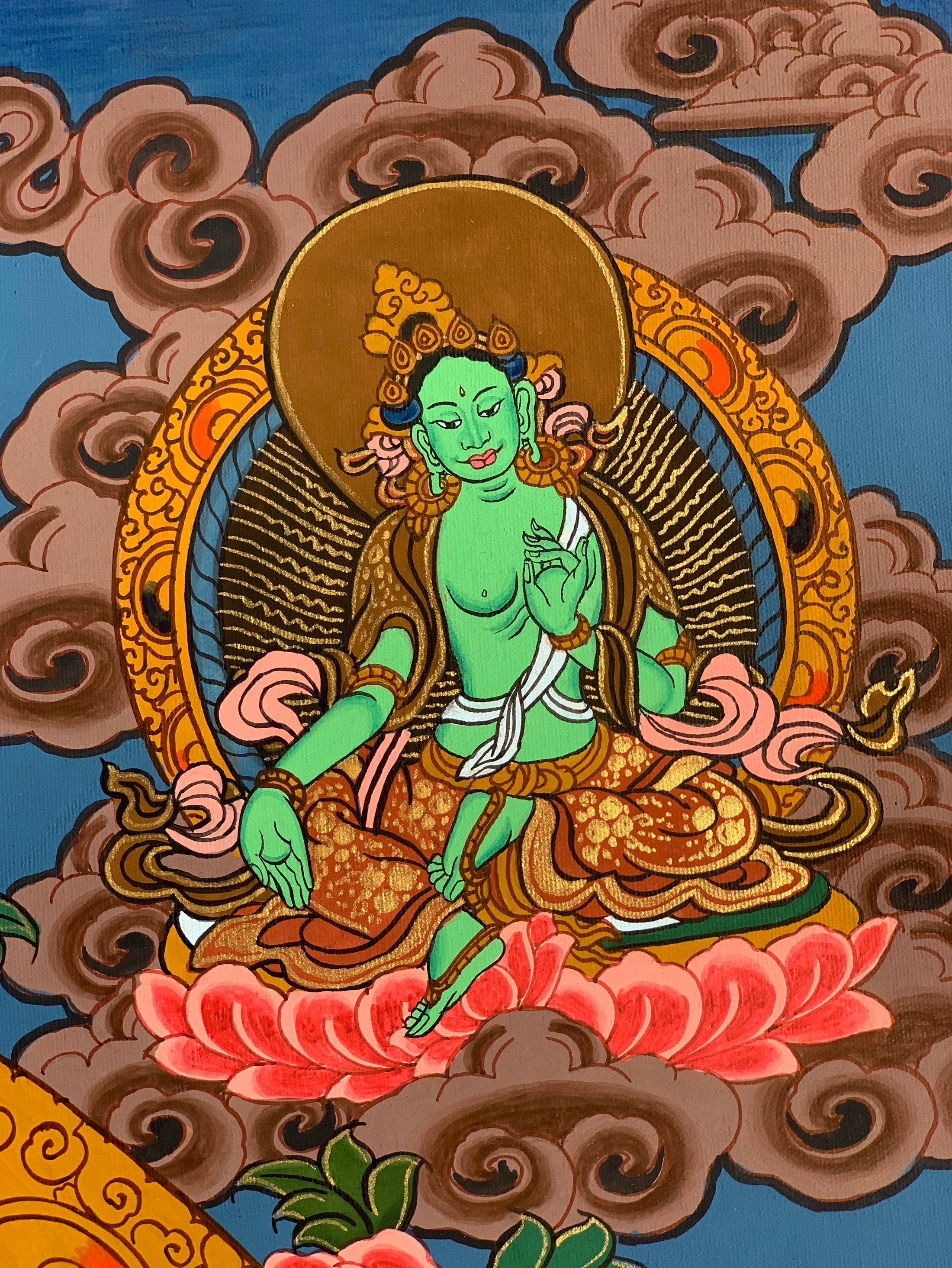 手描きの釈迦牟尼仏タンカ – チベット仏教美術 - Etsy 日本