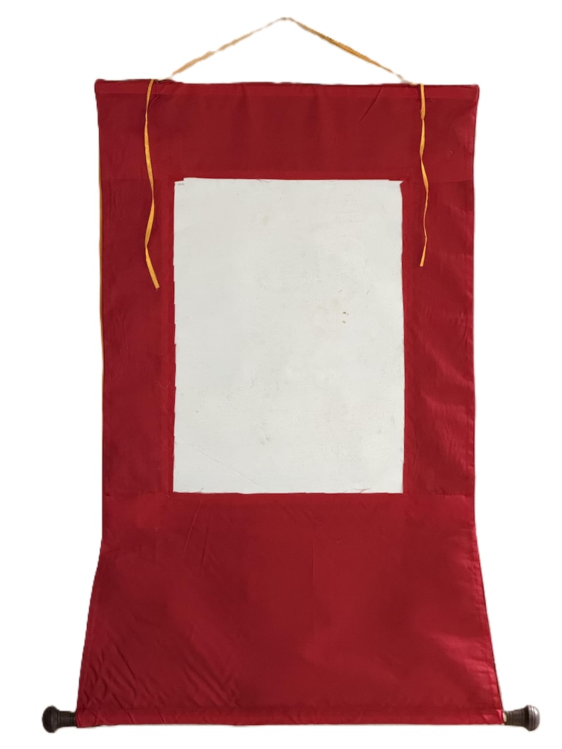 Hand-Painted Yamantaka with Consort Thangka | Wrathful Protector Tibetan Art with Silk Brocade image 15