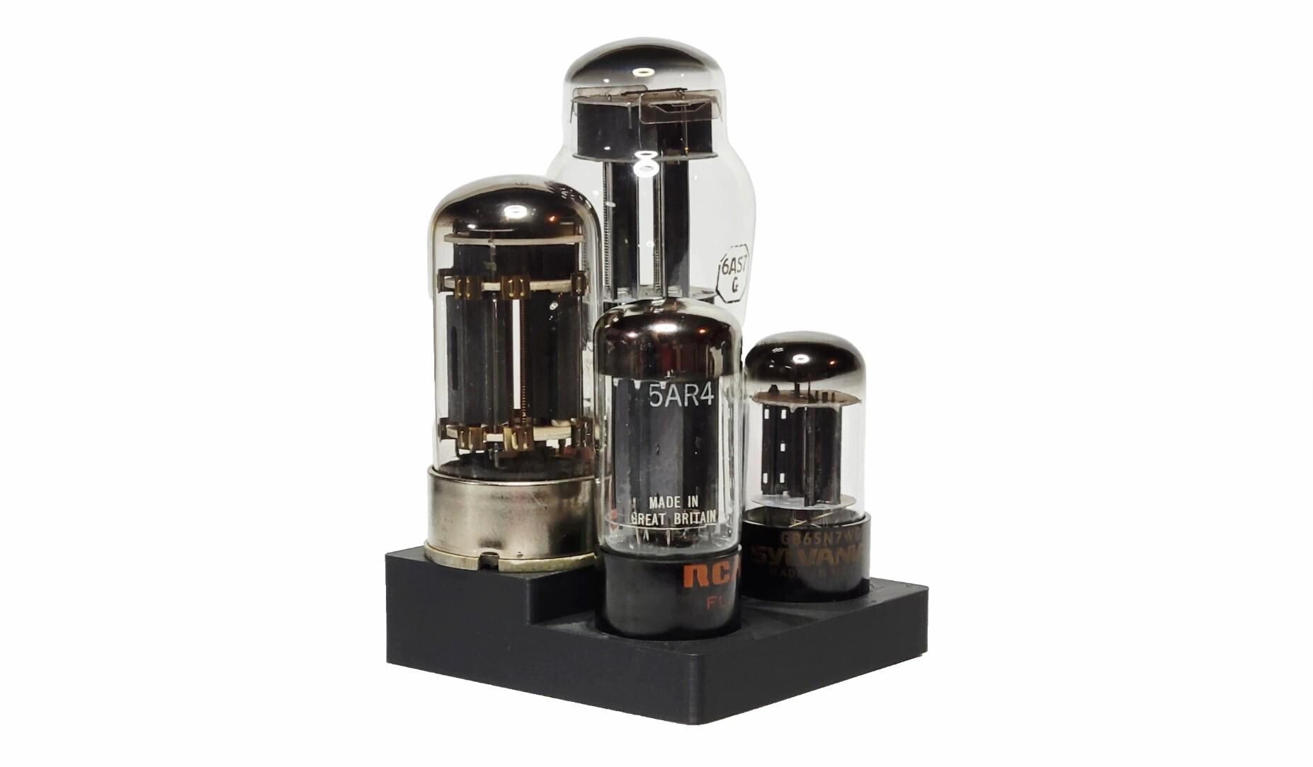 Vacuum Tube Display Stand Holder Quad 4x for Octal 8 Pin Socket: 6SN7 ...
