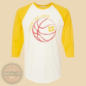 From The Logo - 22 - Clark - Indiana - Fever - Women&#39;s Basketball - Baseball Tee - Unisex Basketball Shirt - Raglan Tee - White and Yellow