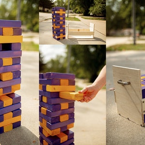 Learn how to play a Jenga® GIANT™ game with dice - Art's Ideas